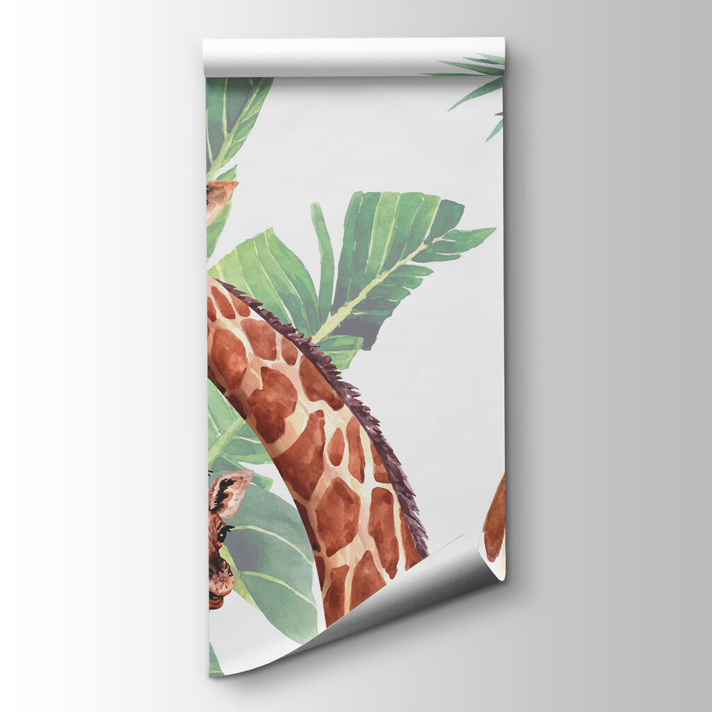 Trei girafe printre frunze — vizualizare produs