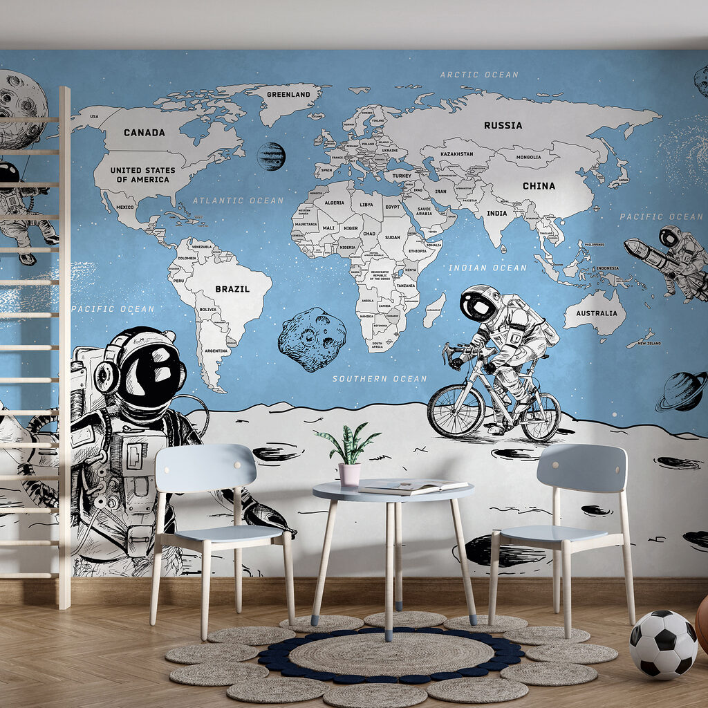 Astronauți și harta lumii — interior 2