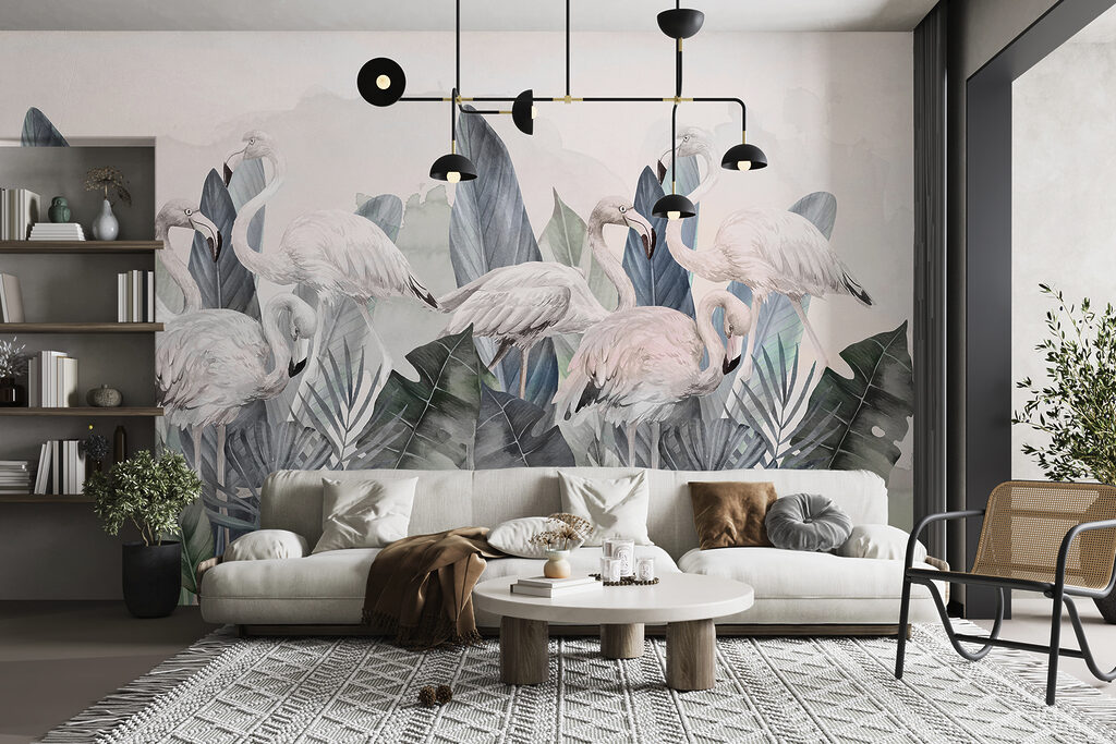 Flamingouri printre frunze — interior 3