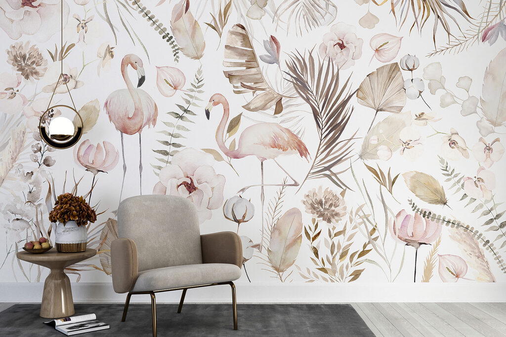 Flamingi printre flori — interior 2