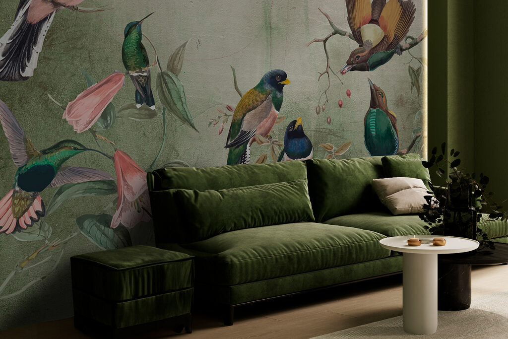Păsări colorate pe ramuri — interior 2