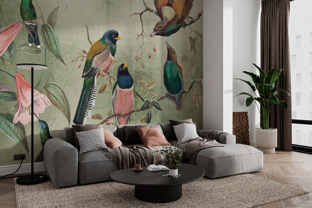Păsări colorate pe ramuri — interior 3