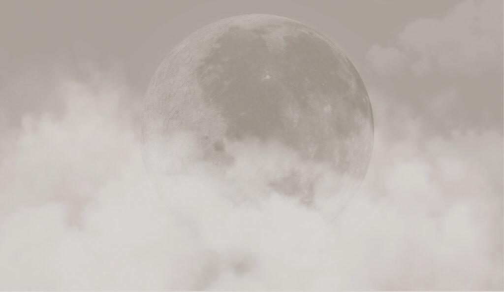 Luna dispare după nori — design complet