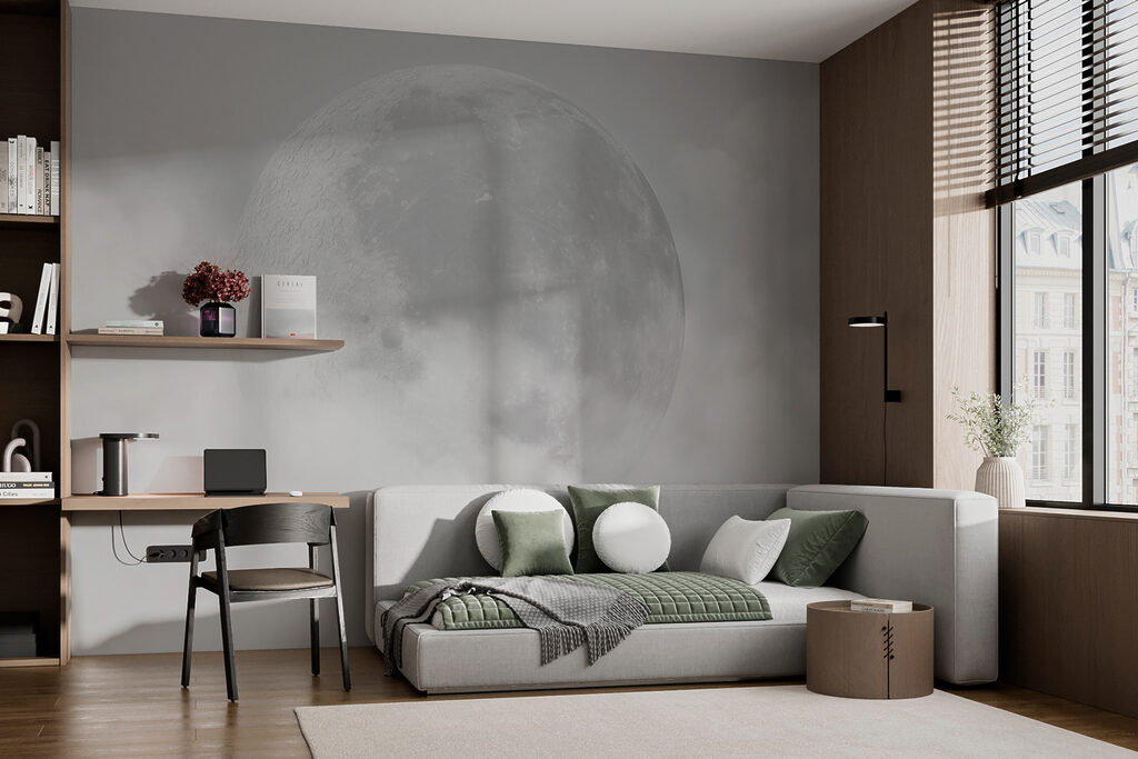 Luna dispare după nori într-un interior