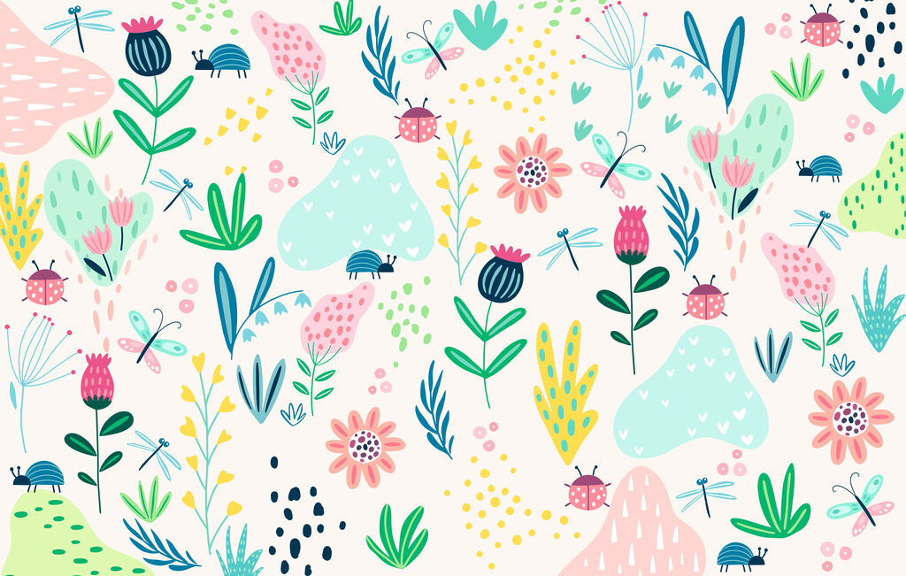 Gândăcei printre flori — design complet
