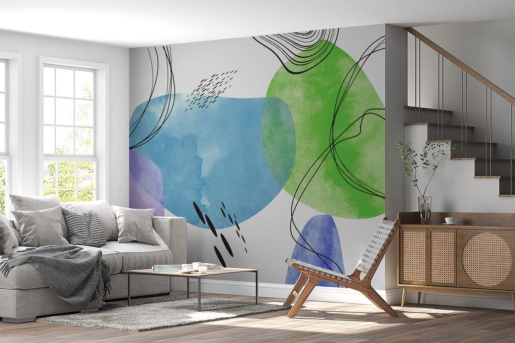 Pete colorate printre linii — interior 1