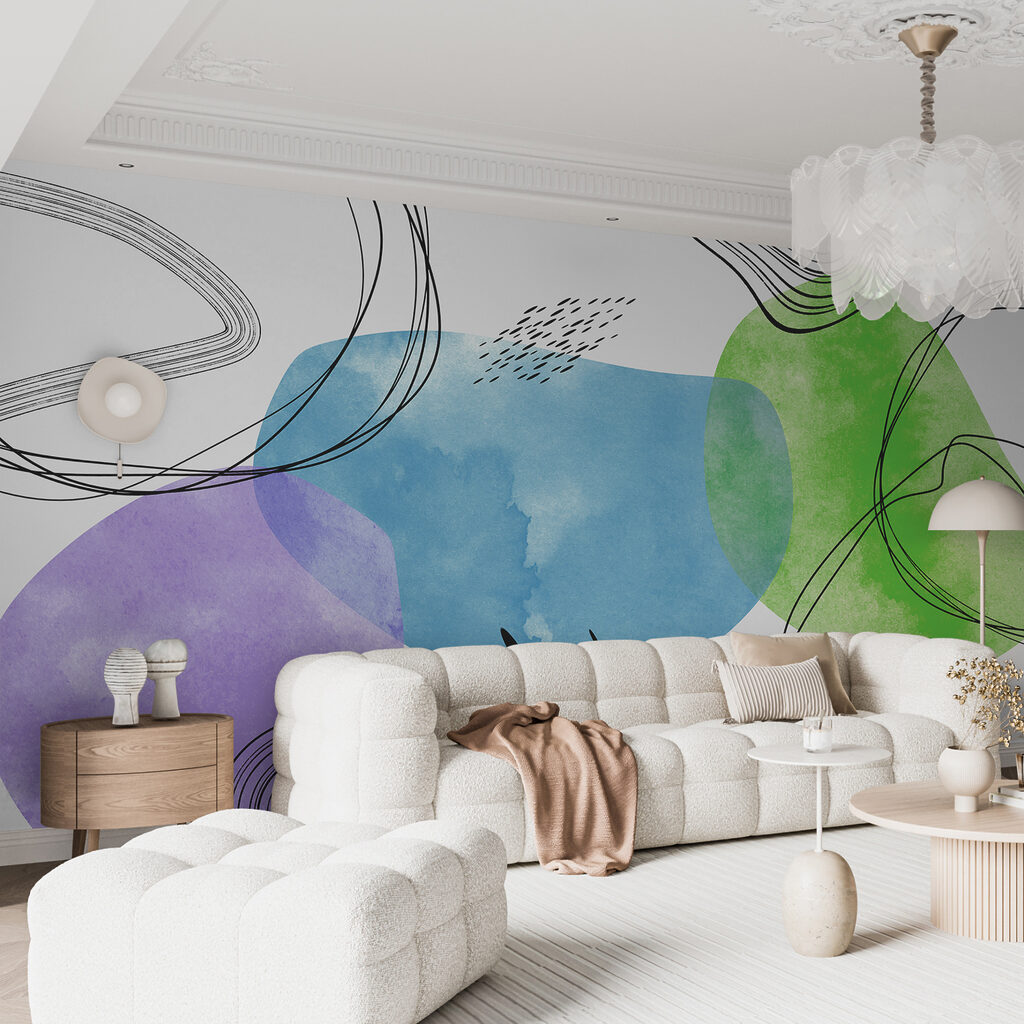 Pete colorate printre linii — interior 2