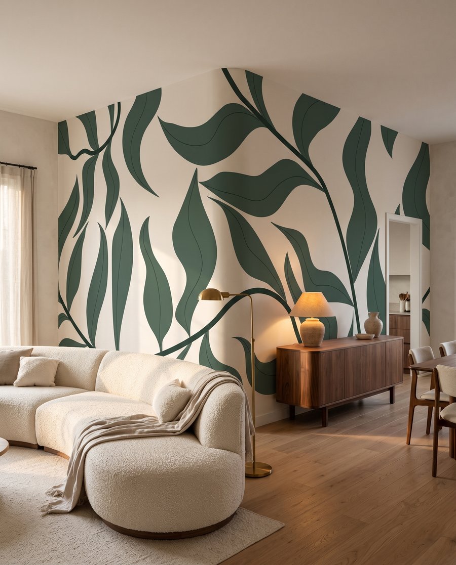 Frunze ondulate pe ramuri — interior 3