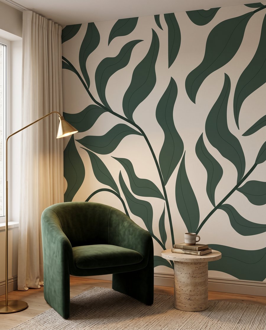 Frunze ondulate pe ramuri — interior 4
