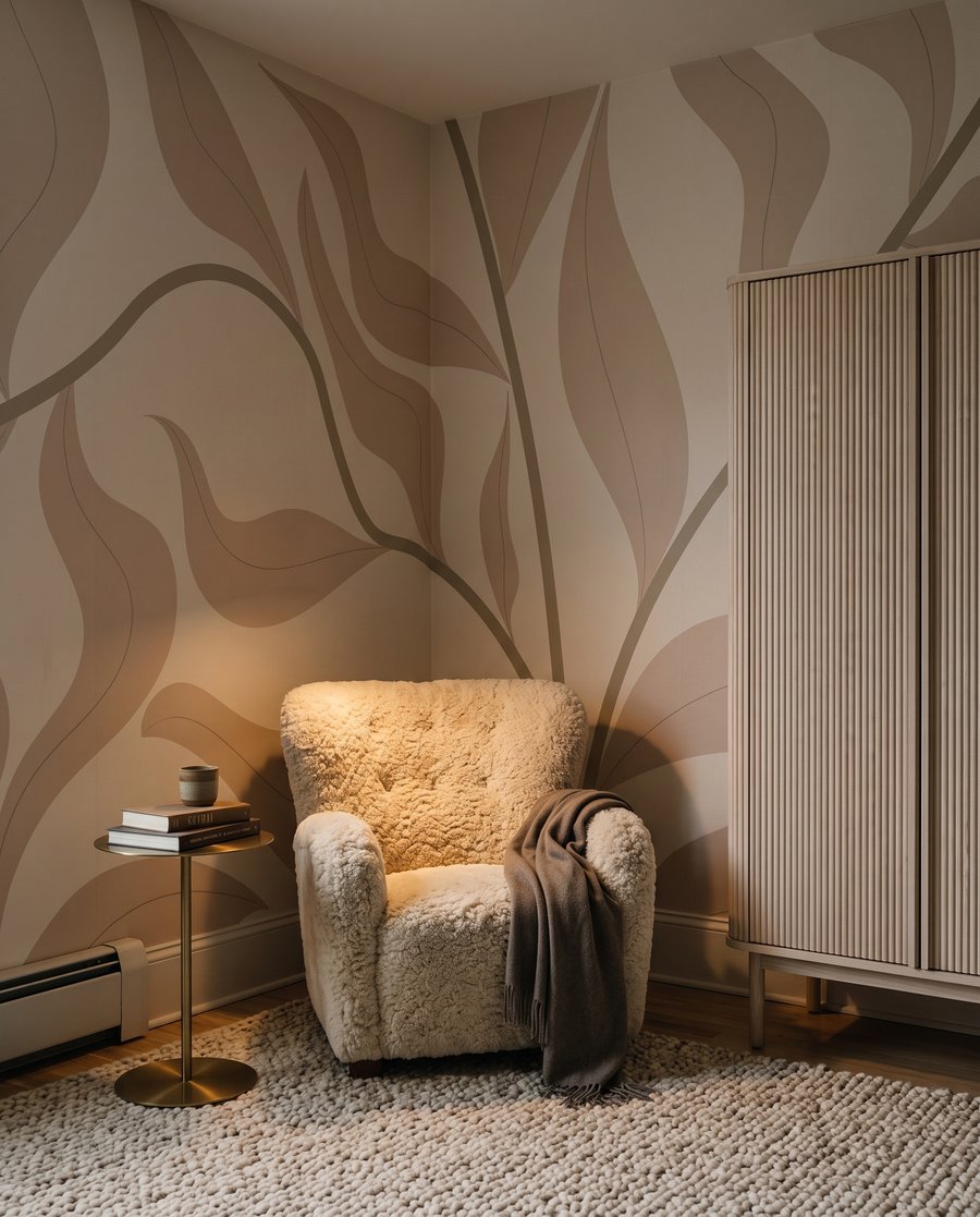 Frunze ondulate pe ramuri — interior 3