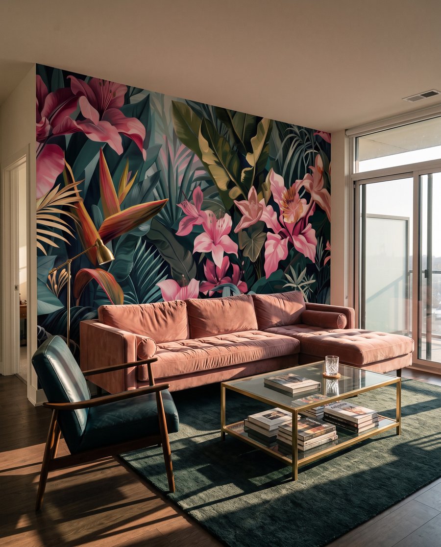 Flori roz în umbră — interior 3