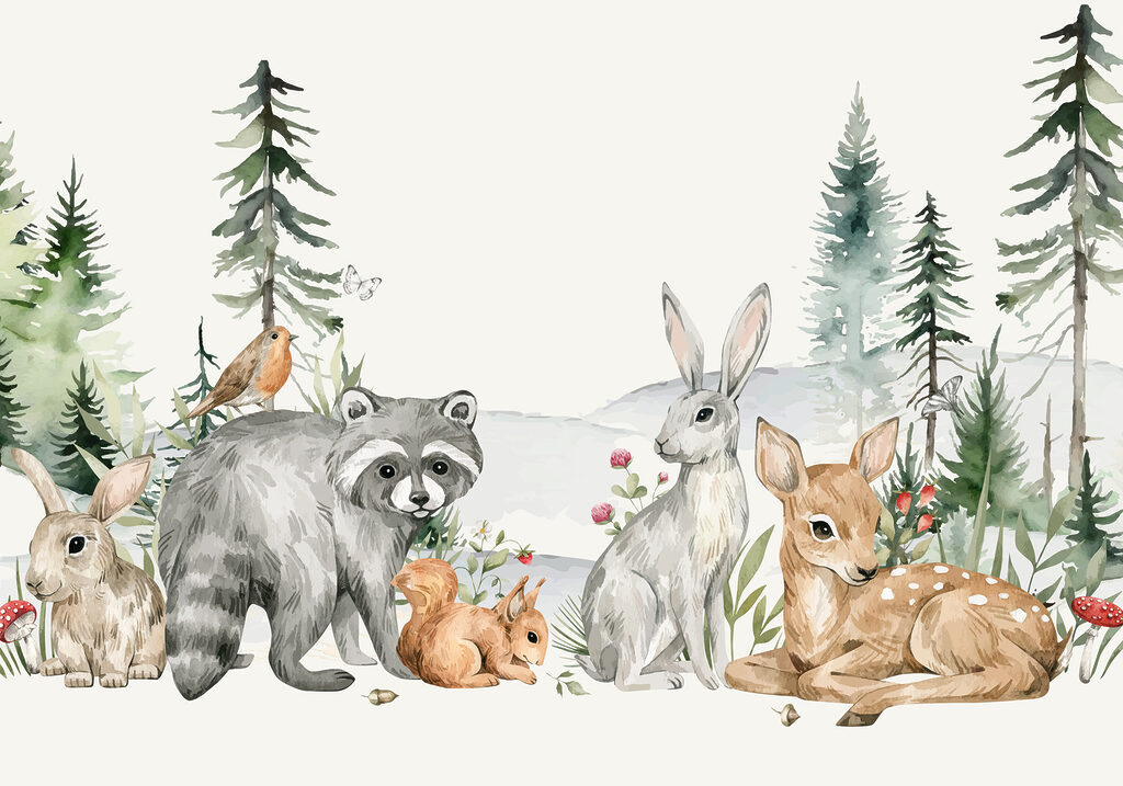 Animale mici din pădure — design complet
