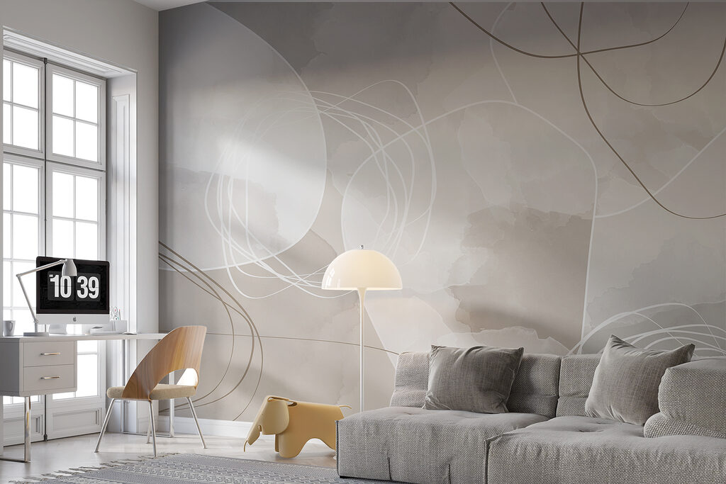 Bucle albe pe gri — interior 1