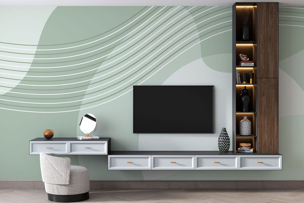 Linii ondulate peste forme — interior 1