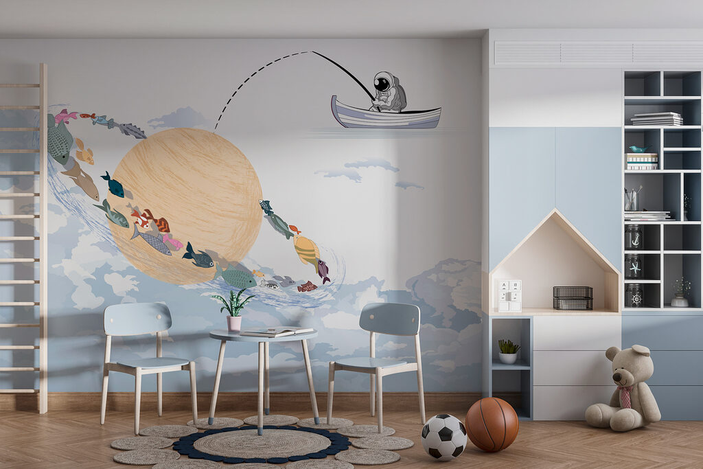 Astronaut pescuind planete — interior 3