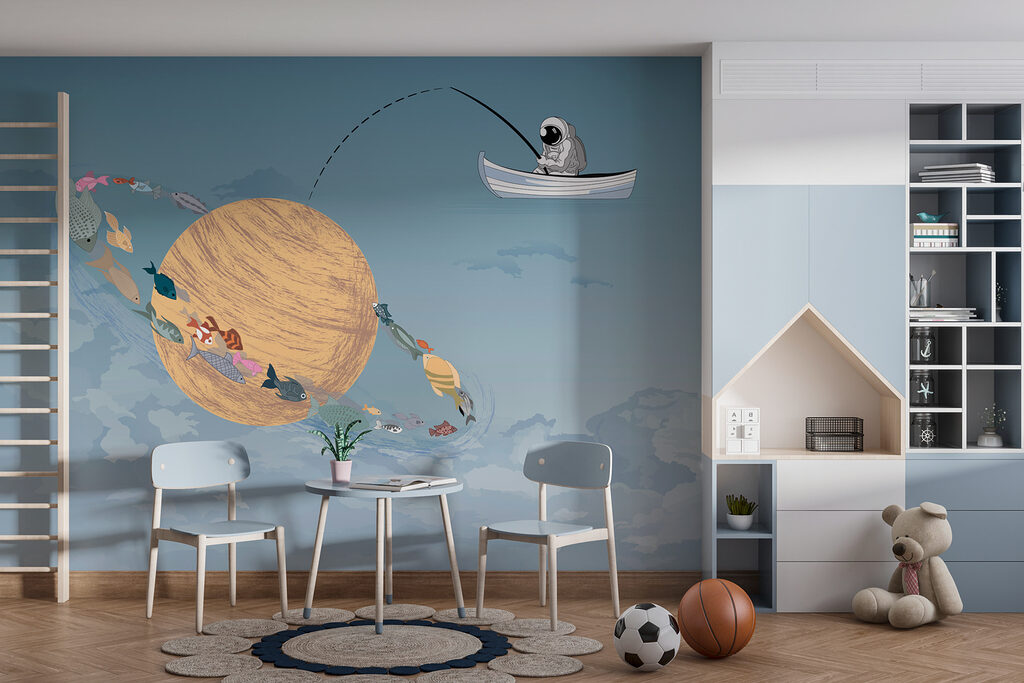 Astronaut pescuind planete — interior 2