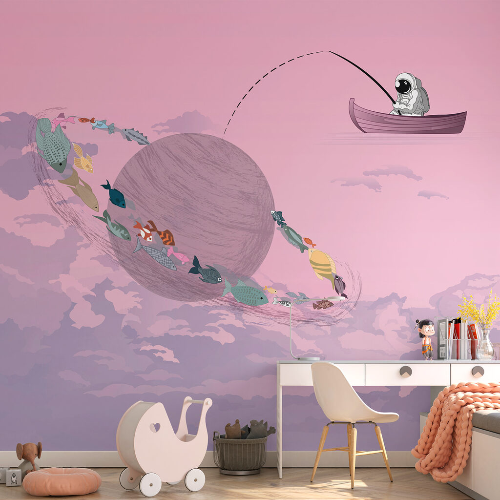 Astronaut pescuind planete — interior 2