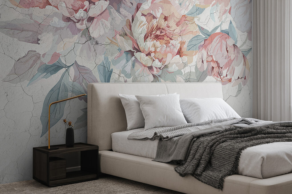 Pioni pastel deasupra vopselei — interior 2