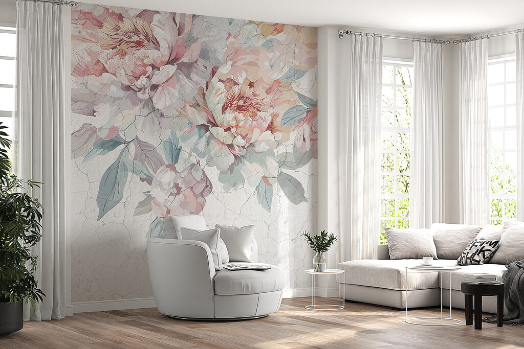 Pioni pastel deasupra vopselei — interior 5