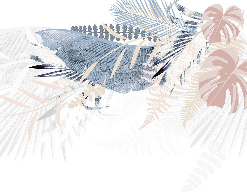 Frunze tropicale pastel — design complet