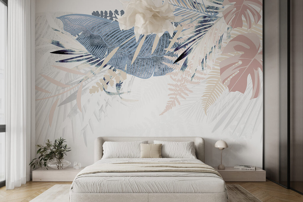 Frunze tropicale pastel — interior 1