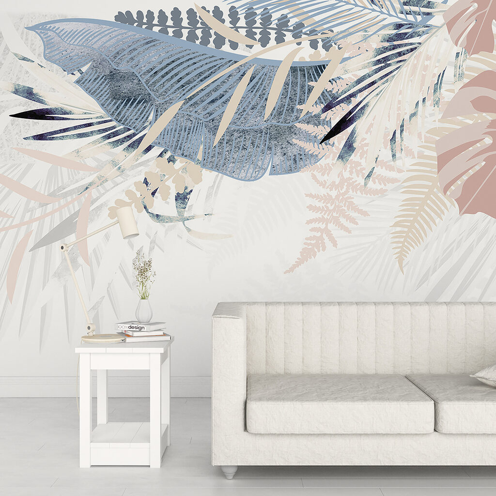 Frunze tropicale pastel — interior 4