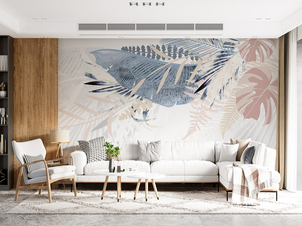 Frunze tropicale pastel — interior 5