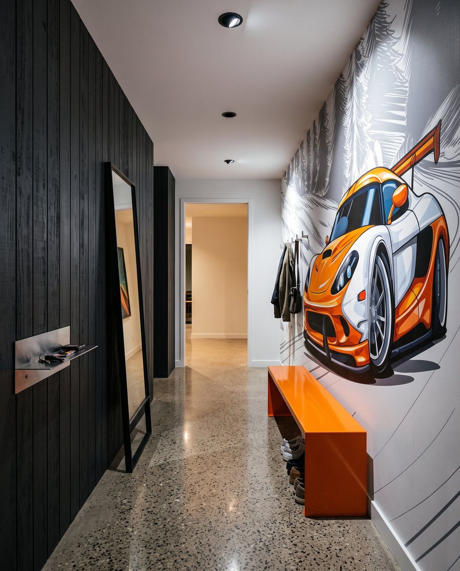 Mașină sport portocalie — interior 5
