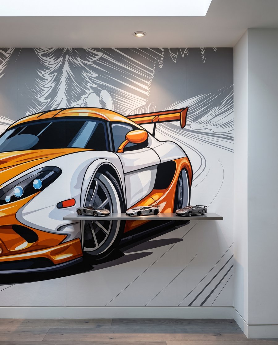Mașină sport portocalie — interior 7