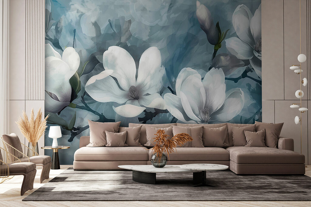 Magnolie albă pe albastru — interior 3