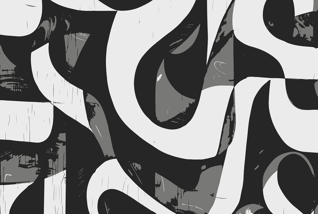 Alb-negru în pete mari — design complet