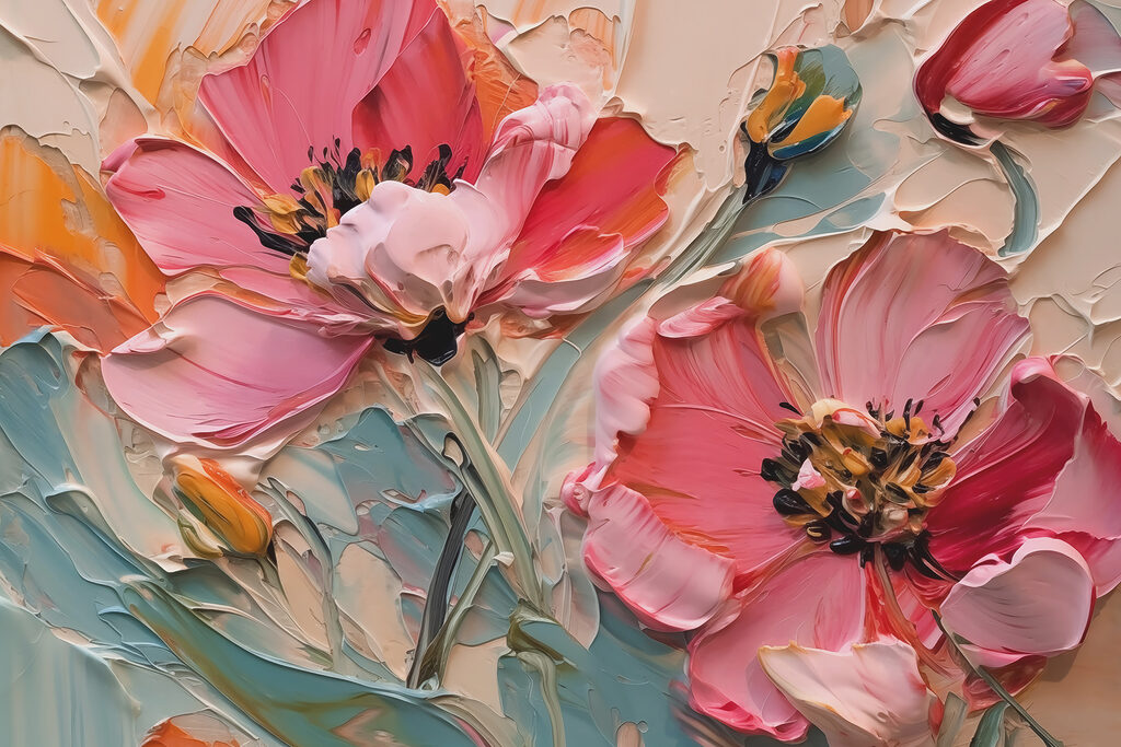 Flori corai colorate — design complet