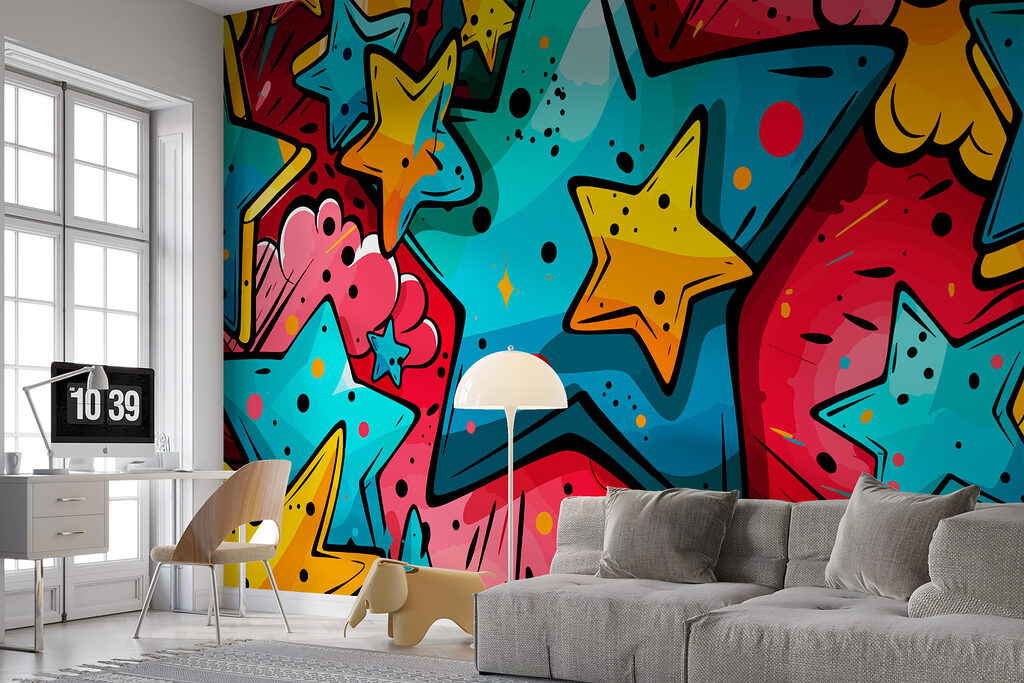 Stele colorate, stil graffiti — interior 1