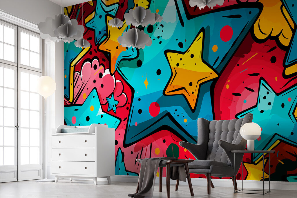 Stele colorate, stil graffiti — interior 3