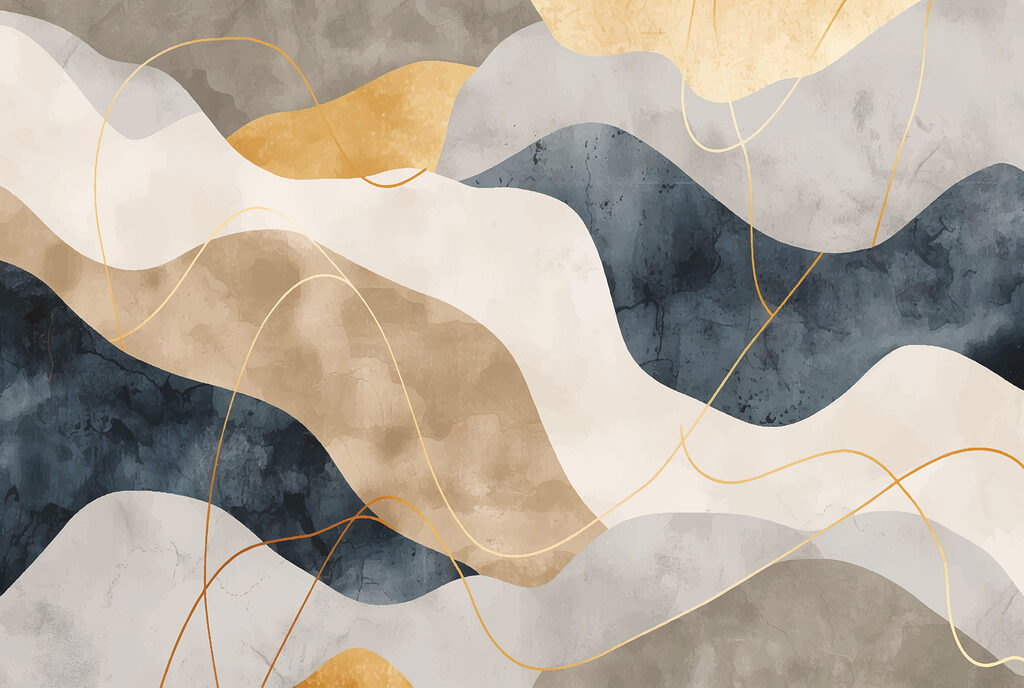 Benzi albastre cu auriu — design complet