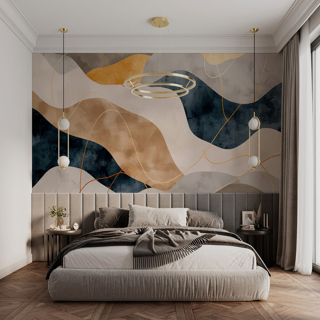 Benzi albastre cu auriu — interior 1