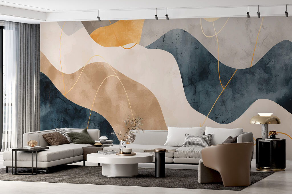 Benzi albastre cu auriu — interior 3