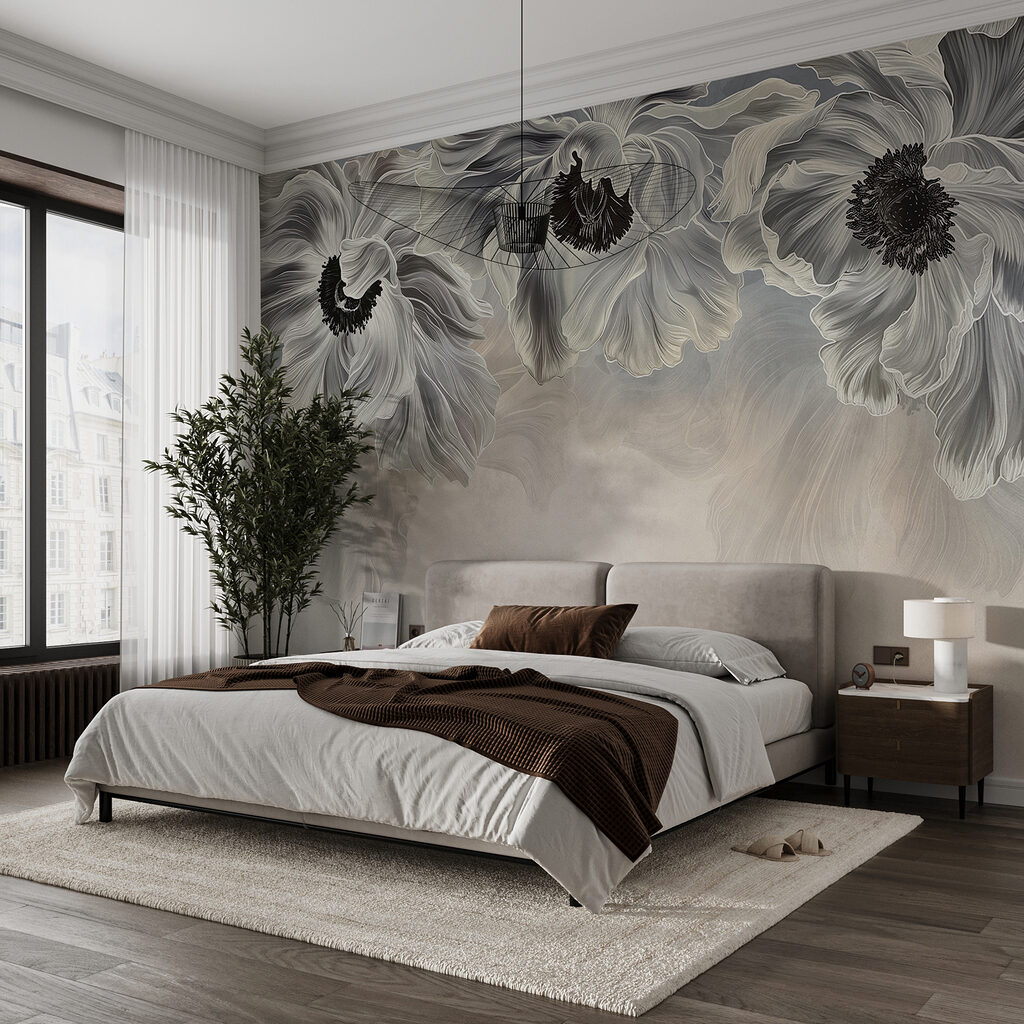 Flori gri, centru deschis — interior 1