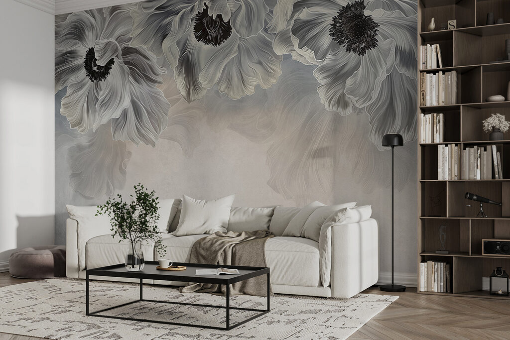 Flori gri, centru deschis — interior 2
