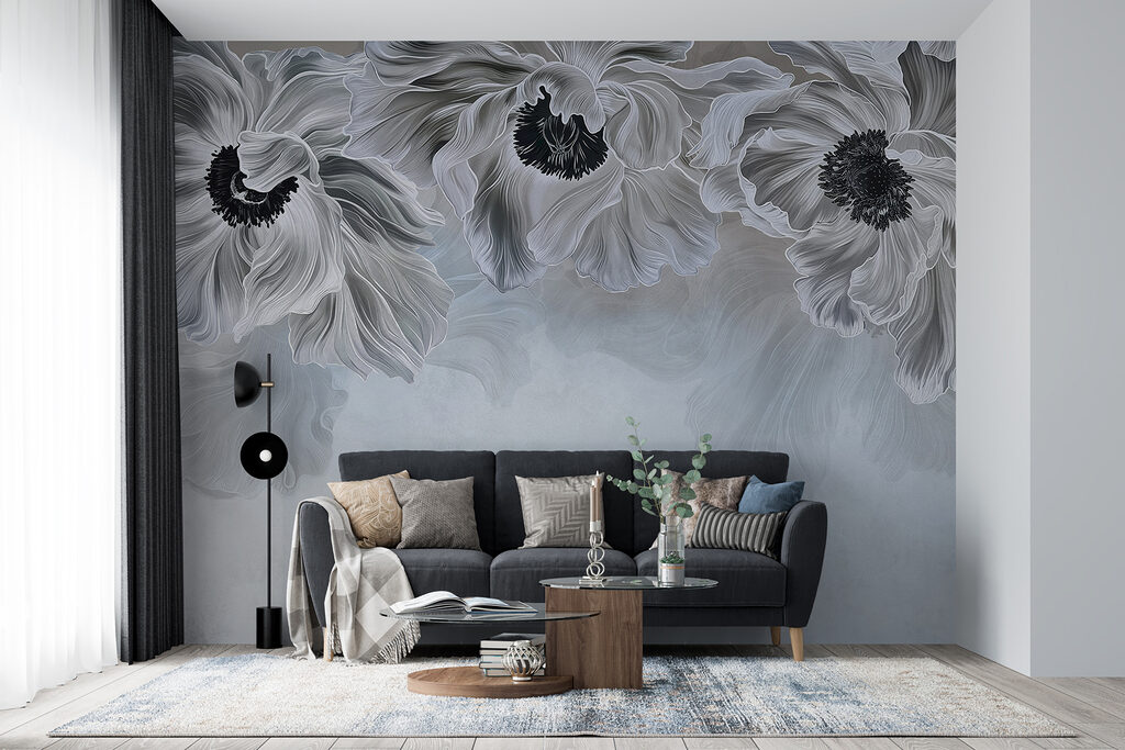Flori gri, centru deschis — interior 2