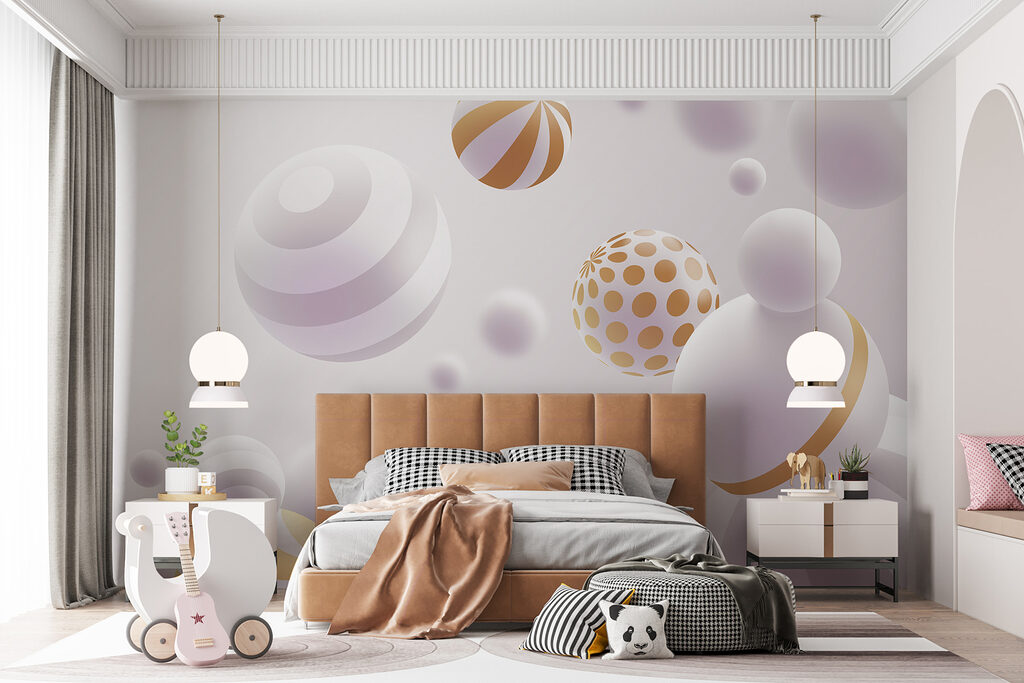 Sfere albe, accente aurii — interior 7