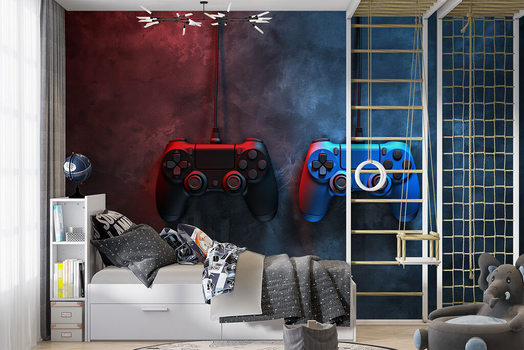 Controlere de joc într-un interior