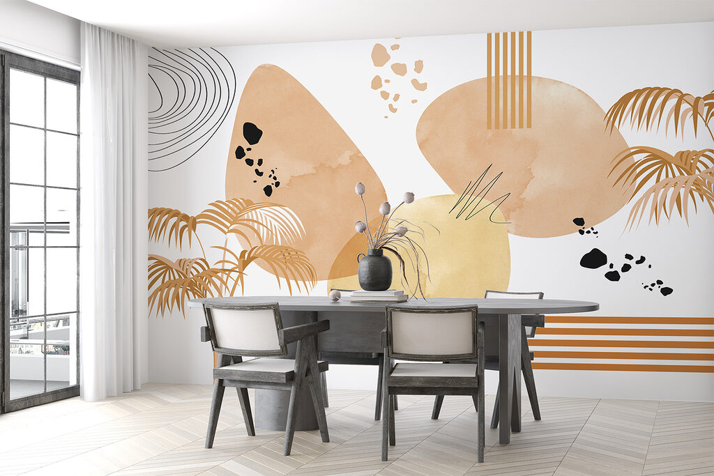 Palmier și forme colorate — interior 2