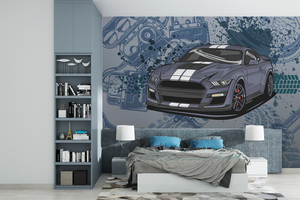 Mașină sport printre desene — interior 2