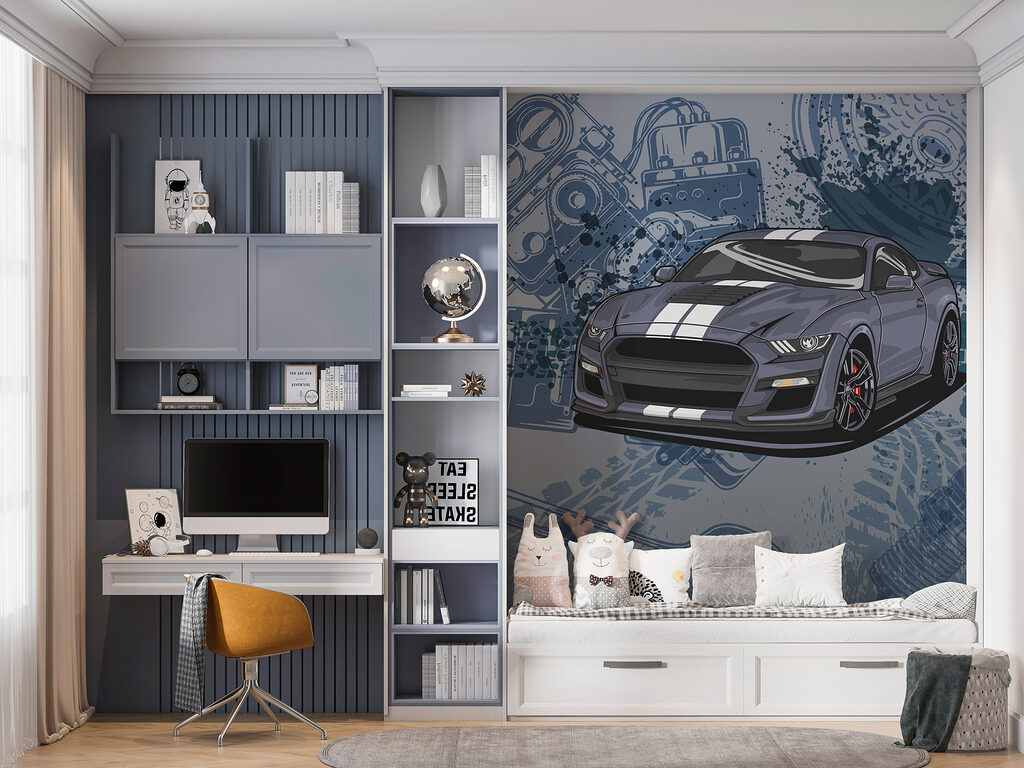 Mașină sport printre desene — interior 3