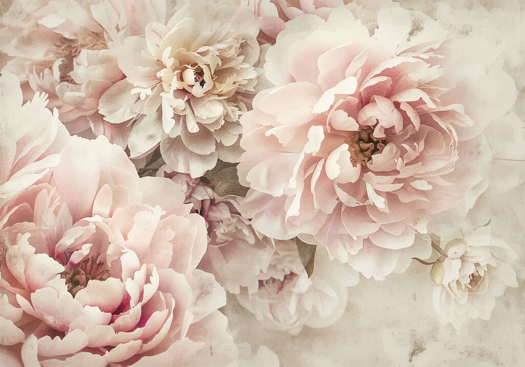Flori roz pudrat — design complet