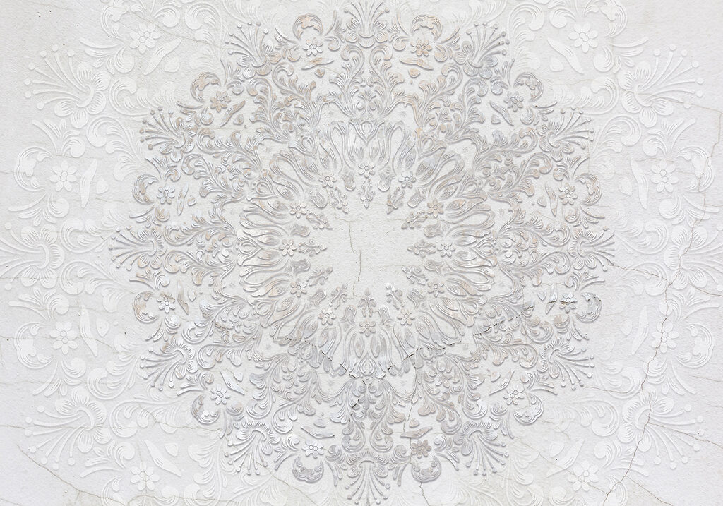 Ornament alb în relief — design complet