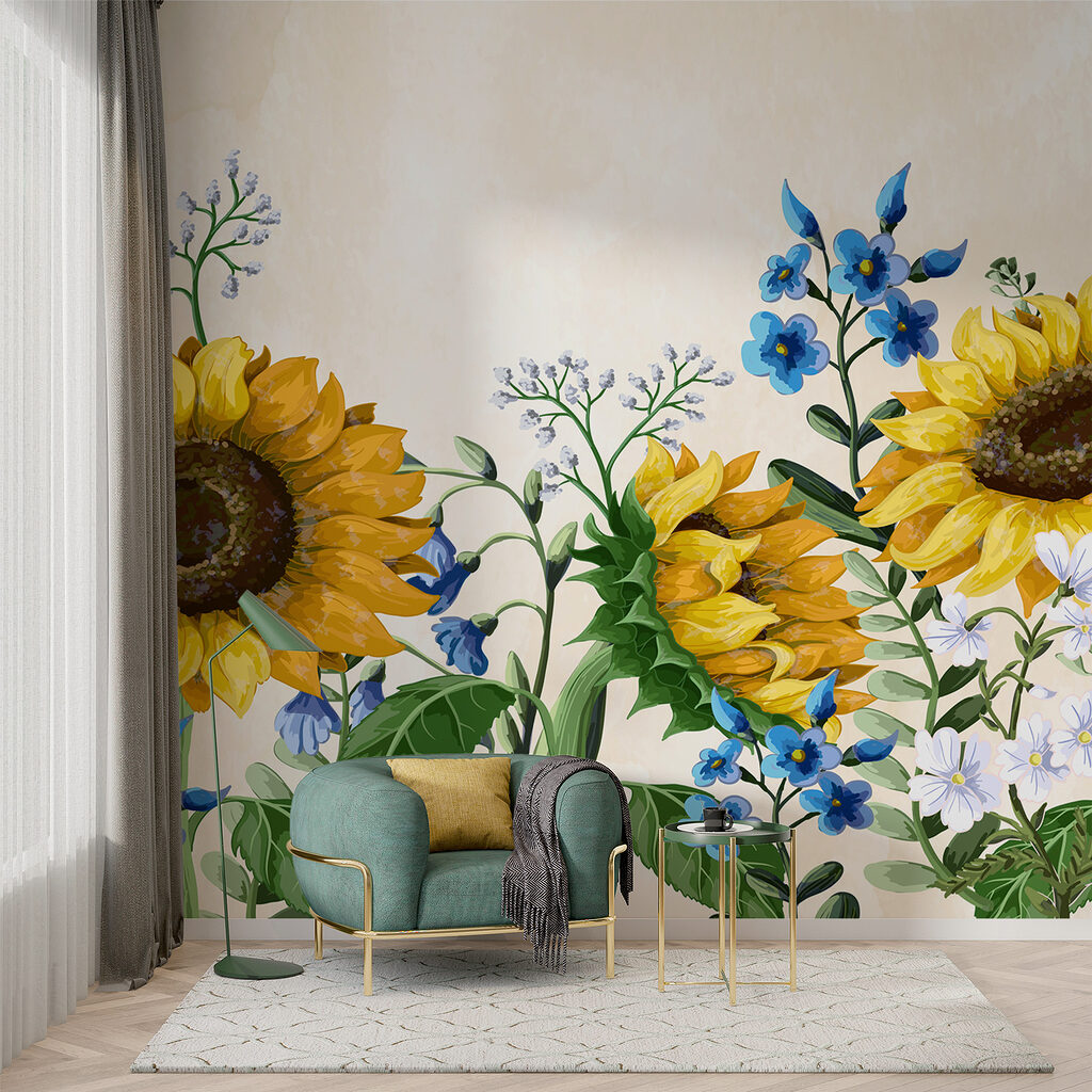 Floarea-soarelui printre flori mici — interior 1