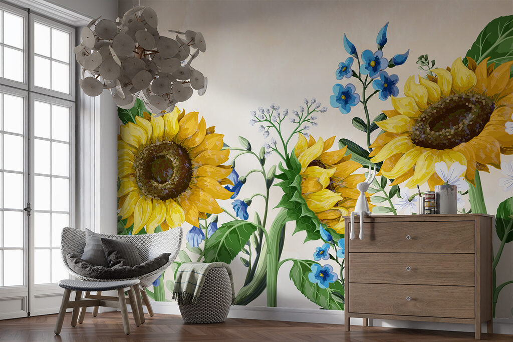 Floarea-soarelui printre flori mici — interior 3