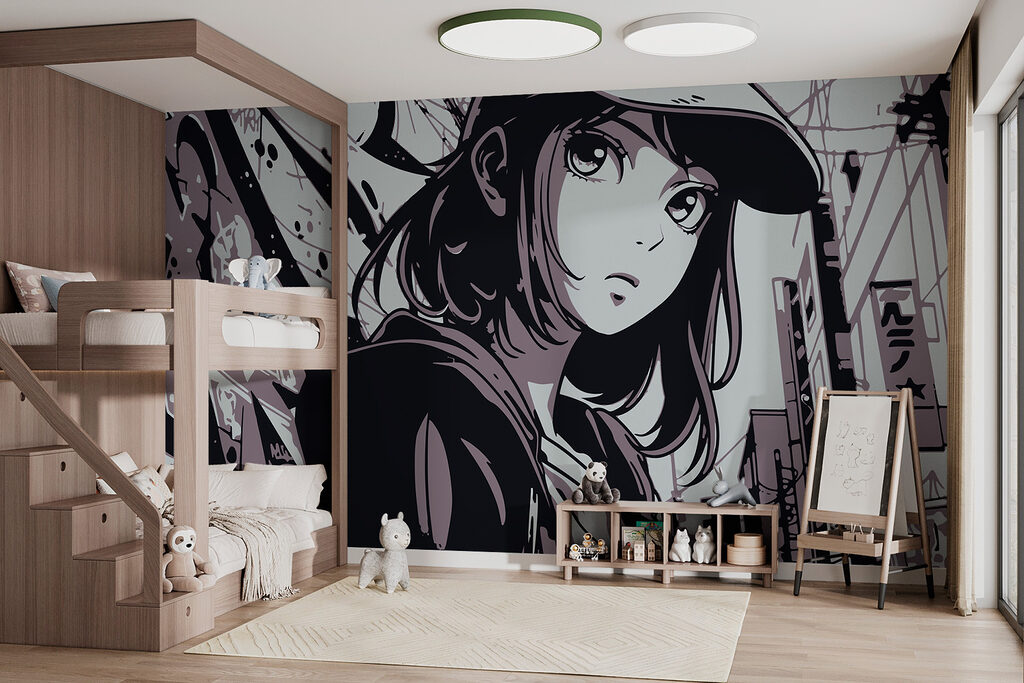 Fată manga pe stradă — interior 1